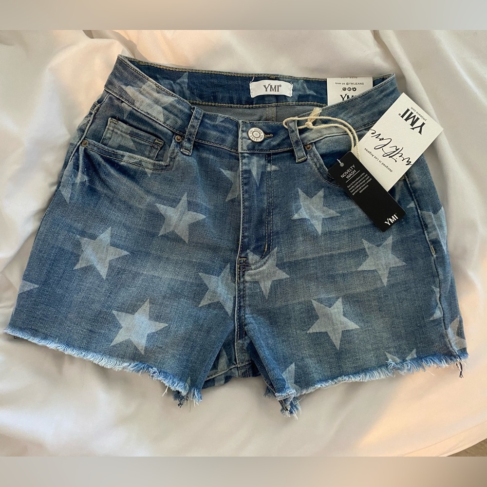 Patriotic denim shorts